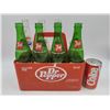 Image 1 : Vintage 7up and Diet Pepsi Soda Bottles with Dr. Pepper Carrying Crate