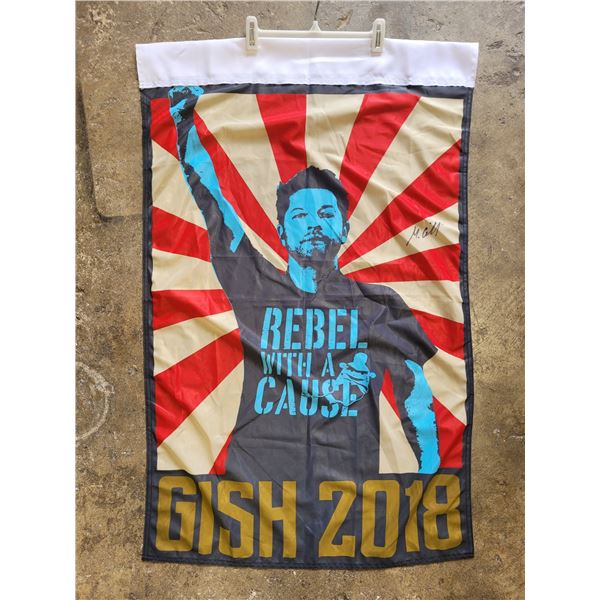 Misha Collins Signed Gishwhes Rebel with a Cause Flag