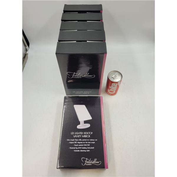 Lot of Fontainebleau LED Lighted Desktop Vanity Mirrors
