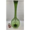 Image 1 : Tall Hand Blown Green Glass Vase