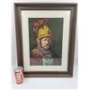 Image 1 : Vintage Rembrandt Man with Golden Helmet Needlepoint Picture