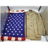 Image 1 : Military Uniform Jacket, Baton, and United States Flag