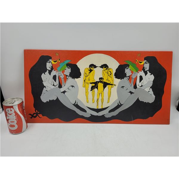 Original Beatles Painting on Canvas Board
