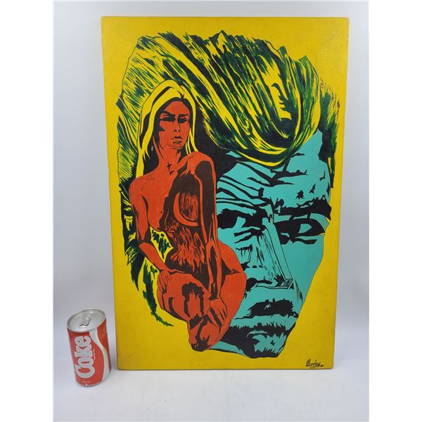Original David Bowie Painting on Canvas Board