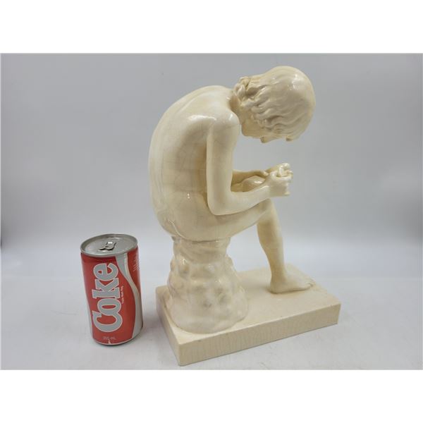 Antique Biscuit Sculpture "The Spine Shooter" Sitzendorf