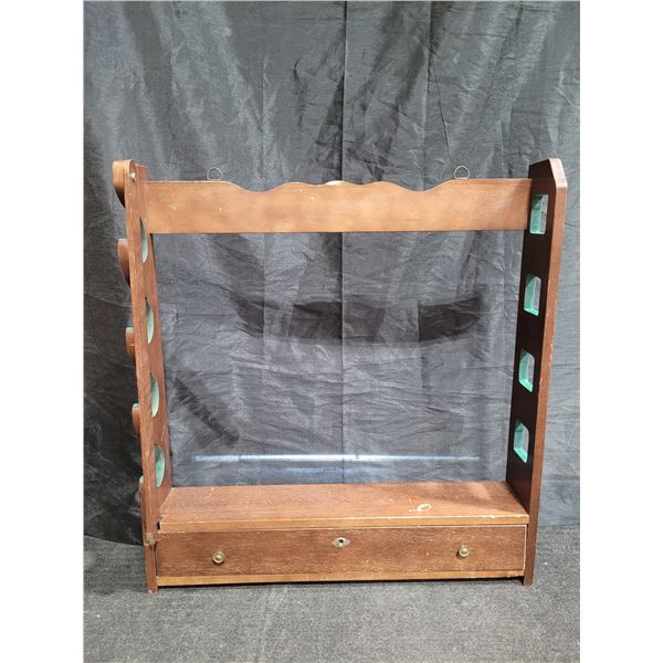 Vintage Wall Mounted Wooden Gun Holding Cabinet