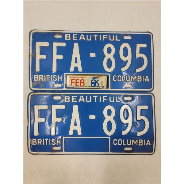 Pair of Expo 1986 License Plates