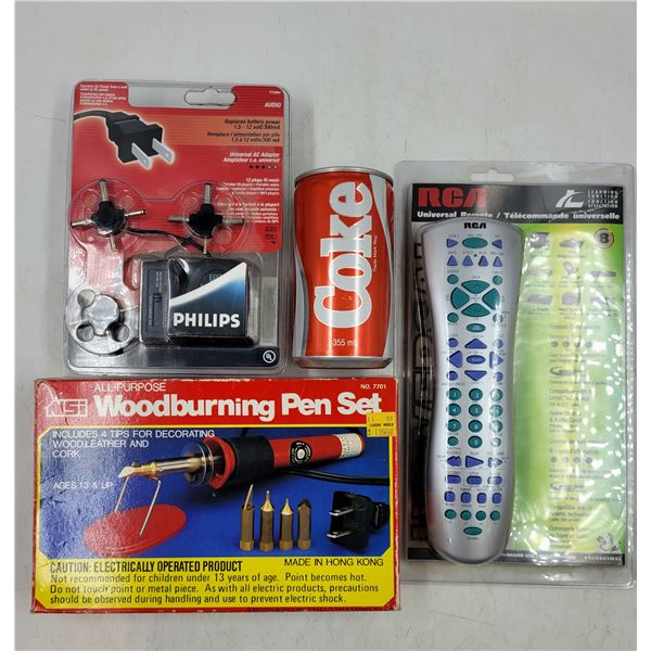 New Universal Remote/ AC Adapter and Burning Pen Set