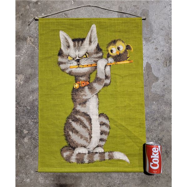 Vintage Cloth Cat Wall Hanger