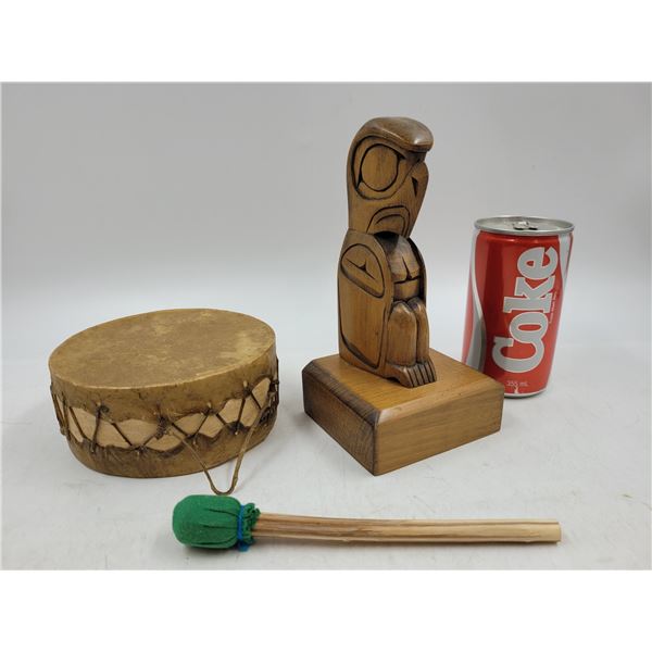 Native Carving and Drum