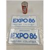 Image 1 : NOS Expo 86 Souvenir License Plates