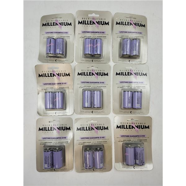 Lot of Millennium Rechargeable C Batteries