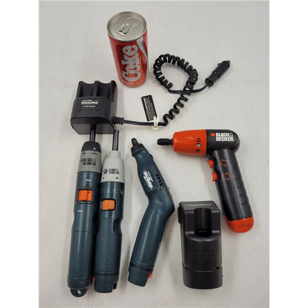 Black & Decker and Wizard Cordless Electric Screwdrivers