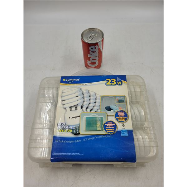 6 Luminus 23W Spiral Bulbs with Reusable Storage Case