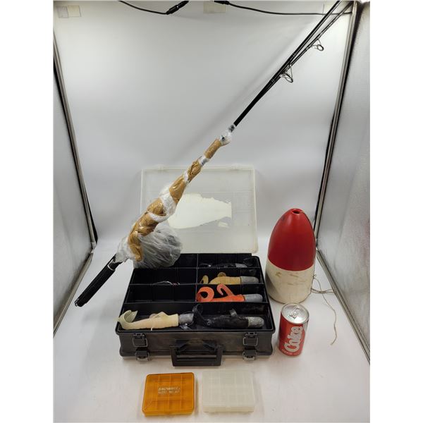 Fishing Rod and Saltwater Weighted Lure Lot