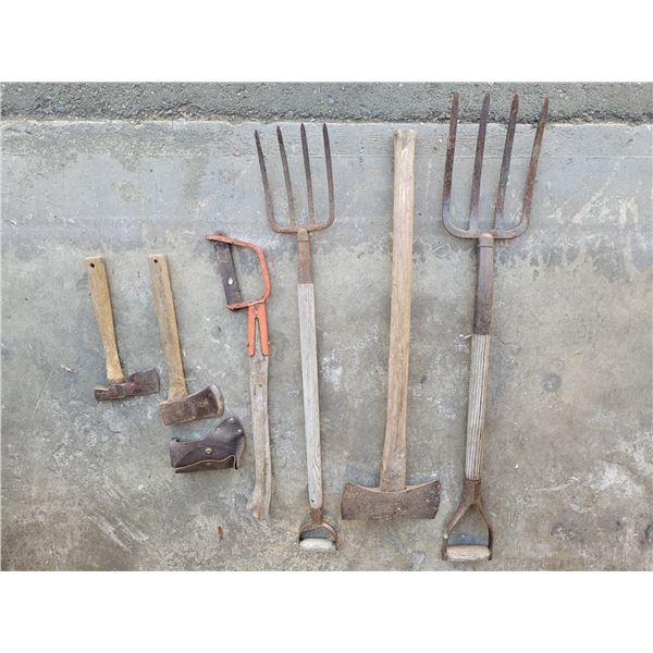Vintage Gardening Tools, Axes, and Hatchets