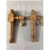 Image 2 : 2 Vintage Wood Keg Barrel Taps & 14" L Metal "Hickory Farms" Truck