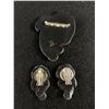 Image 2 : Handpainted Parrot Brooch Earring Set Designer Signed