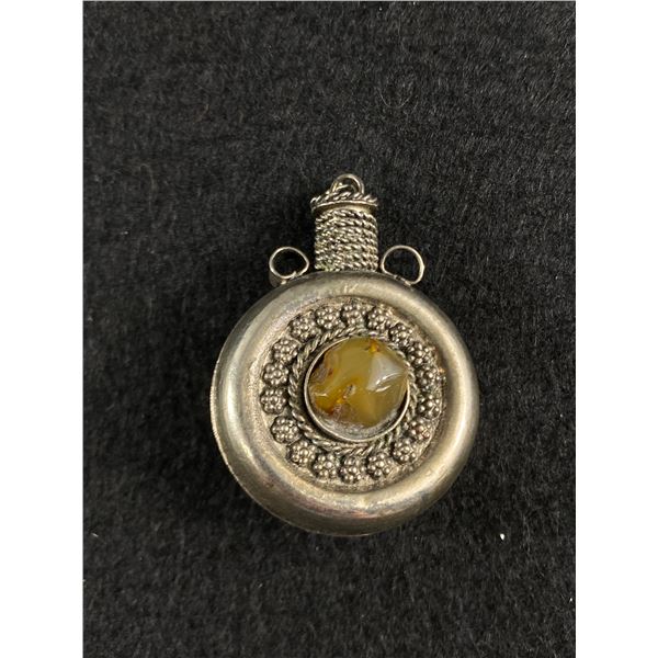 Silver and Genuine Stone Bottle Pendant