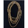 Image 1 : Chunky Gold Multi Strand Chain and Rhinestone Links