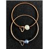 Image 1 : Large Genuine Pearl Bangle and Heart Charms
