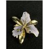 Image 2 : Circa 1940s Lilac Enamel Flower Brooch Earrings