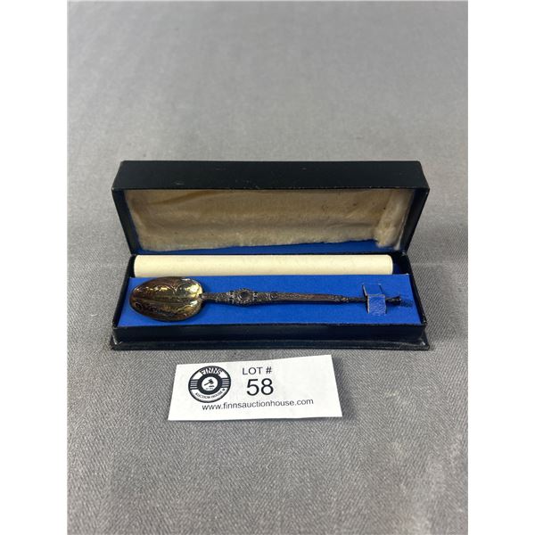 British Annointing Spoon in Box with Scroll 1930s