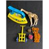 Image 2 : Vintage Fisher-Price Toys - Circus Train, Telephone & Cow + Metal/Tin Sunnie Miss Iron