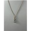 Image 2 : Vintage Gold w/ Blue Stone Pendant and Chain Necklace Unmarked