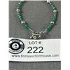 Image 2 : Dainty Sterling Silver w/ Green Gemstones Bracelet