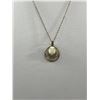 Image 2 : Vintage Gold Filled Chain w/ Genuine Australian Opal Stone Pendant Necklace