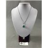 Image 1 : Silver w/ Turoquise Pendant and Chain Necklace Marked 925