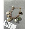 Image 2 : Vintage w/ Semi Precious Stones Charm Bracelet