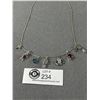 Image 2 : Silver Chain w/ 6 Pendants w/ Gem Stones, Most Marked 925