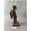 Image 2 : Beautiful First Nations N.W. Coast Carved Wood Totem Pole. Approx. 13" H w/ Wing Span Of 17.5"