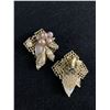 Image 2 : Large Pair of Funky 50s Faux Pearl and Rhinestone Earrings