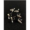 Image 1 : 3 Pairs of Vintage Sterling Silver w/ Pearls And Markasite Stones Screw on Earrings