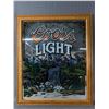 Image 1 : Framed Coors Light Mirrored Advertising Sign. NO SHIPPING. Approx. 21" x 25"