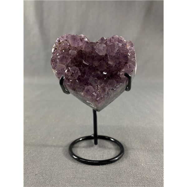 .40Kg Made In Brazil Amethyst Cluster Heart Carving. Retail Price $680.00