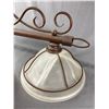 Image 2 : 2 Matching Metal Ceiling Light Fixtures w/ Glass Shades - 2 Light Island Approx. 34"L w/13" D Shades