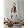 Image 3 : 2 Matching Metal Ceiling Light Fixtures w/ Glass Shades - 2 Light Island Approx. 34"L w/13" D Shades
