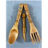 Image 1 : Made In Hawaii Wood Carved Salad Set & Letter Opener