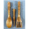 Image 3 : Made In Hawaii Wood Carved Salad Set & Letter Opener
