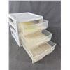 Image 3 : 2 Storage Containers - 3 Drawer Unit (Approx. 7"H x 7" x 7.5") & 5 Compartment Box w/ Contents (Appr