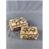 Image 1 : 2 Vintage Sea Shell Covered Trinket Boxes. Approx. 6.5" x 4.5" x 2.5" & 4.5" x 3" x 2.5"