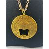 Image 2 : Exceptional Mexican Pendant w/ Gold Plated Chain Necklace