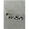 Image 2 : 3 Vintage Pairs Of Silver & Sterling Silver w/ Black Onyx Stones Earrings
