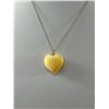 Image 2 : Hand Crafted Heart Pendant, Carved w/ Vintage 1/20 12K G.F. Chain Necklace