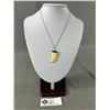 Image 1 : Vintage Walrus Ivory Horn Pendant w/ Chain Necklace , Marked 925