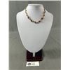 Image 1 : Lovely Gold Plated w/ Red Rhinestones Necklace
